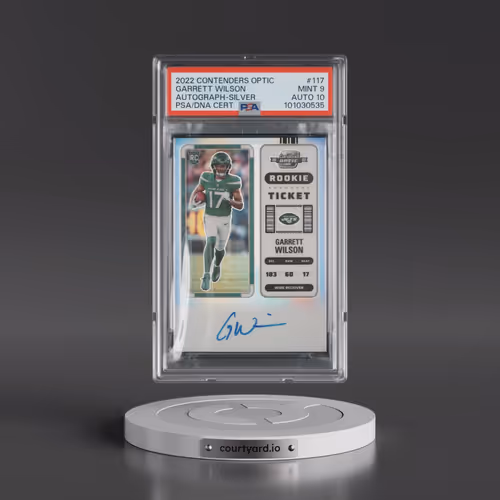 2022 Panini Contenders Optic #117 Garrett Wilson - Autograph-Silver (PSA 9 MINT)