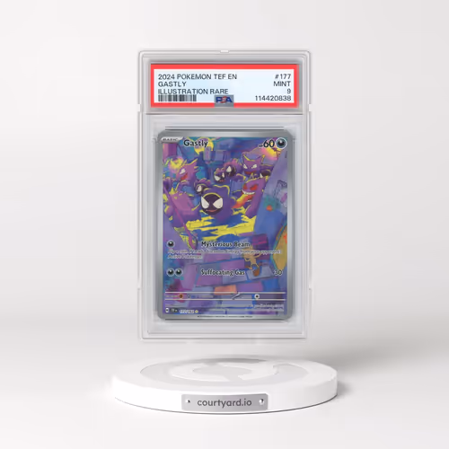 2024 Pokémon Tef EN-Temporal Forces #177 Gastly - Illustration Rare (PSA 9 MINT)