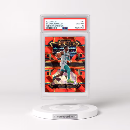 2023 Panini Select #80 Brandon Miller - Red Cracked Ice (PSA 10 GEM MINT)