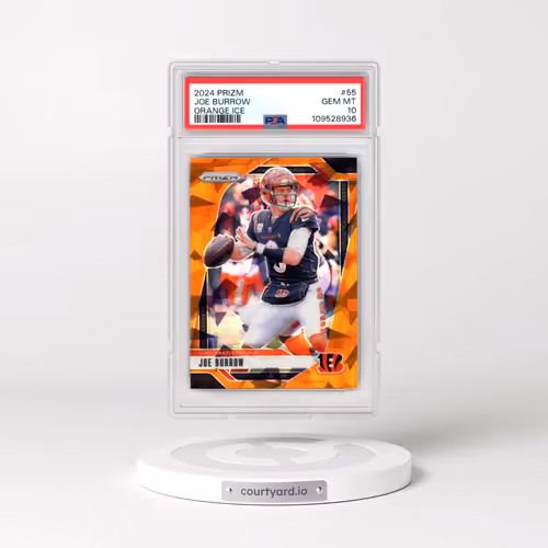 2024 Panini Prizm #55 Joe Burrow - Orange Ice (PSA 10 GEM MINT)