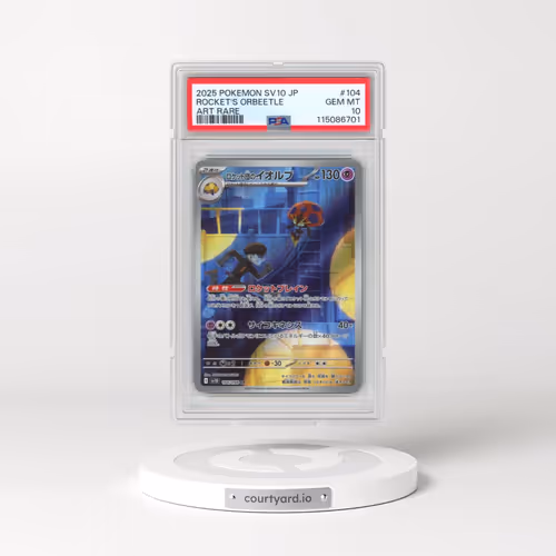 2025 Pokémon SV10-Glory of Team Rocket #104 Team Rocket's Orbeetle - Art Rare (PSA 10 GEM MINT)