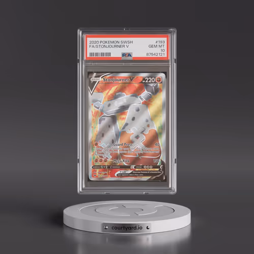 2020 Pokémon Sword & Shield #193 Stonjourner V - Holo Full Art (PSA 10 GEM MINT)