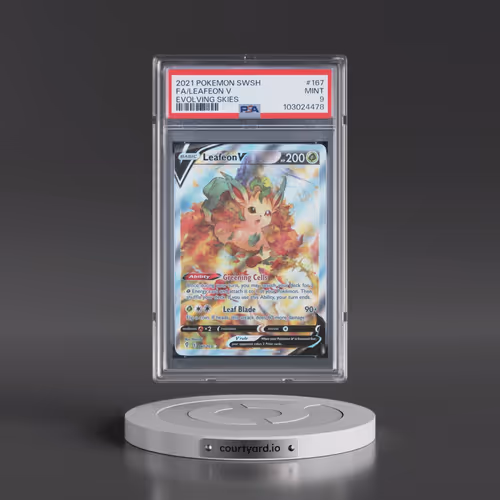 2021 Pokémon Sword & Shield Evolving Skies #167 Leafeon V - Holo Full Art (PSA 9 MINT)