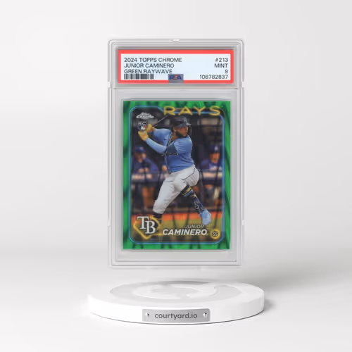 2024 Topps Chrome #213 Junior Caminero - Green Raywave (PSA 9 MINT)