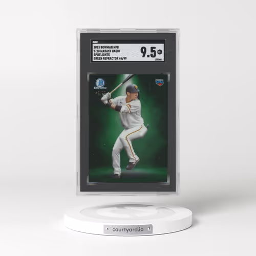 2023 Bowman Npb #S-20 Masaya Hagio - Spotlights Green Refractor (SGC 9.5 MINT+)