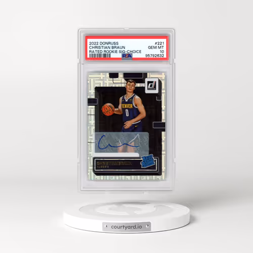 2022 Panini Donruss #221 Christian Braun - Rated Rookie Signature-Choice (PSA 10 GEM MINT)