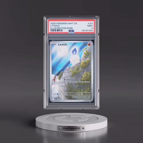 2025 Pokémon Wht EN-White Flare #101 Litwick - Illustration Rare (PSA 9 MINT)