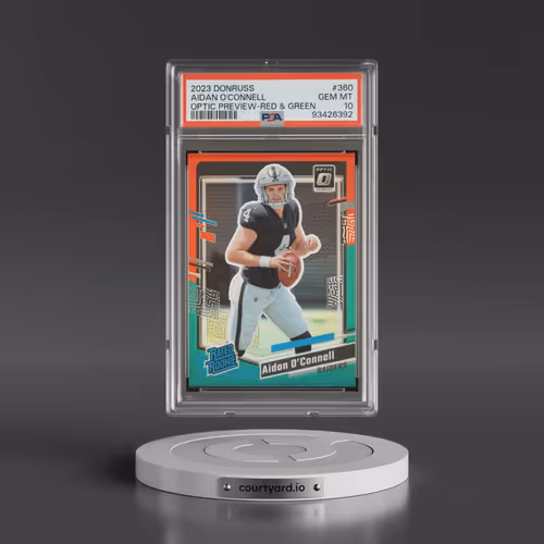2023 Panini Donruss #360 Aidan O'Connell - Optic Preview-Red & Green (PSA 10 GEM MINT)