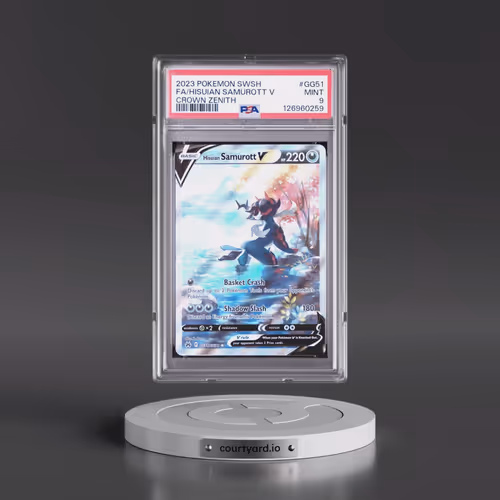 2023 Pokémon Sword and Shield Crown Zenith #GG51 Hisuian Samurott V - Holo Full Art (PSA 9 MINT)