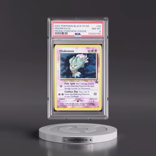 2001 Pokémon Promo Black Star #39 Misdreavus - Pokemon League (PSA 8 NM-MT)