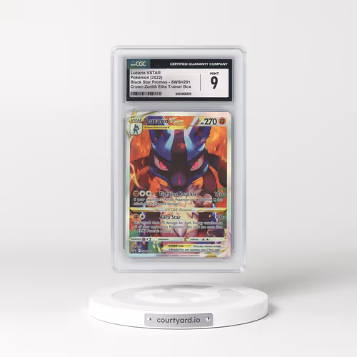 2017 Black Star Promos - Sword & Shield #SWSH291 Lucario VSTAR - Holo Crown Zenith Elite Trainer Box (CGC 9 MINT)