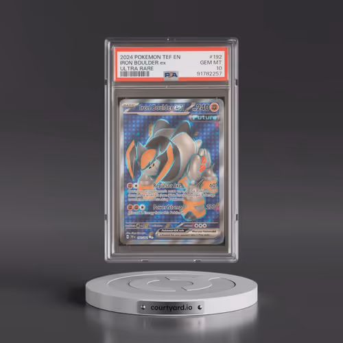 2024 Pokémon Tef EN-Temporal Forces #192 Iron Boulder EX - Holo Ultra Rare (PSA 10 GEM MINT)
