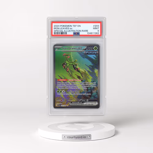 2024 Pokémon Tef EN-Temporal Forces #203 Iron Leaves EX - Holo Special Illustration Rare (PSA 9 MINT