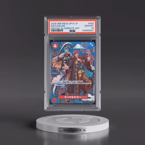 2025 One Piece Japanese OP14-the Azure Sea's Seven #003 Kid & Killer - Special Alternate Art (PSA 10