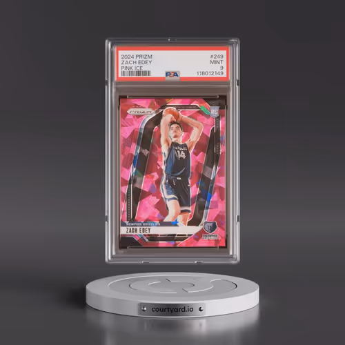 2024 Panini Prizm #249 Zach Edey - Pink Ice (PSA 9 MINT)