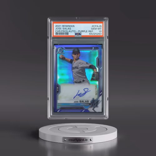 2021 Bowman Chrome Prospect Autographs #CPAJS Jose Salas - Purple Refractor (PSA 10 GEM MINT)