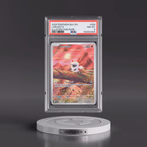 2025 Pokémon Blk EN-Black Bolt #099 Larvesta - Illustration Rare (PSA 8 NM-MT)