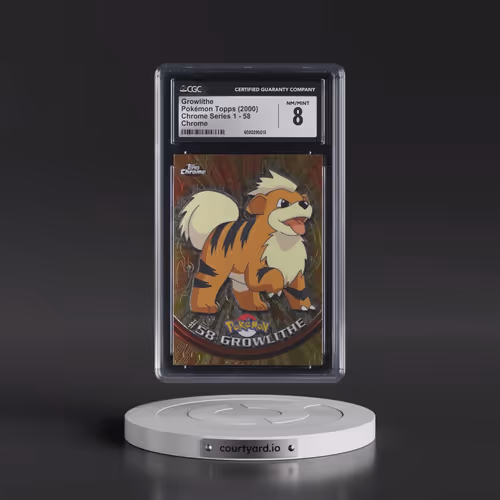 2000 Chrome Series 1 #58 Growlithe - Chrome (Topps Chrome Stamp on Front of Card) (CGC 8 NM-MT)