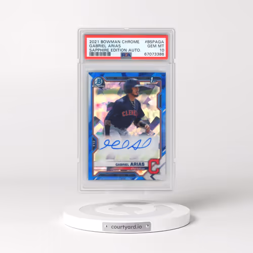 2021 Bowman Chrome Sapphire Edition Autographs #BSPAGA Gabriel Arias (PSA 10 GEM MINT)
