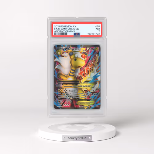 2015 Pokémon XY Ancient Origins #88 M Ampharos EX - Holo Full Art (PSA 7 NM)