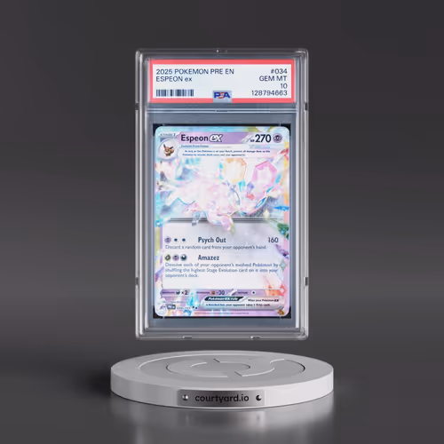 2025 Pokémon Pre EN-Prismatic Evolutions #034 Espeon EX - Holo (PSA 10 GEM MINT)