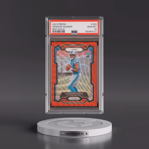 2023 Panini Prizm #329 Hendon Hooker - Red Wave (PSA 10 GEM MINT)