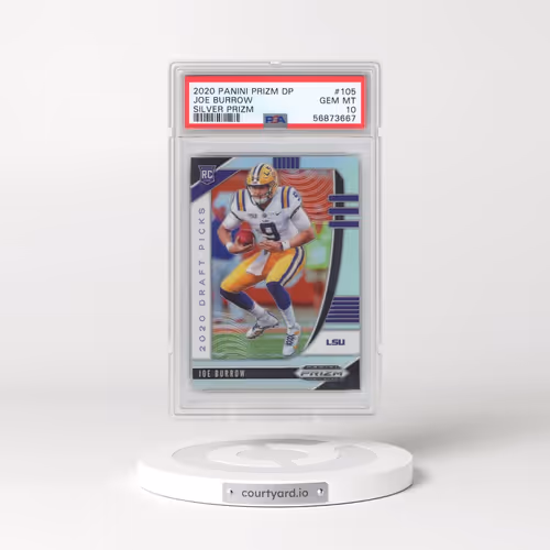 2020 Panini Prizm Draft Picks #105 Joe Burrow - Silver Prizm (PSA 10 GEM MINT)