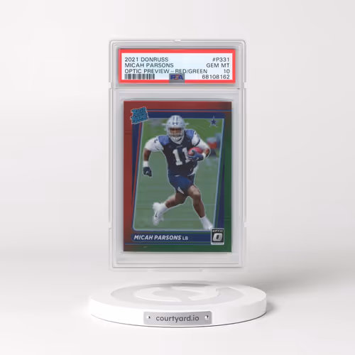 2021 Panini Donruss #P331 Micah Parsons - Optic Preview-Red/Green (PSA 10 GEM MINT)