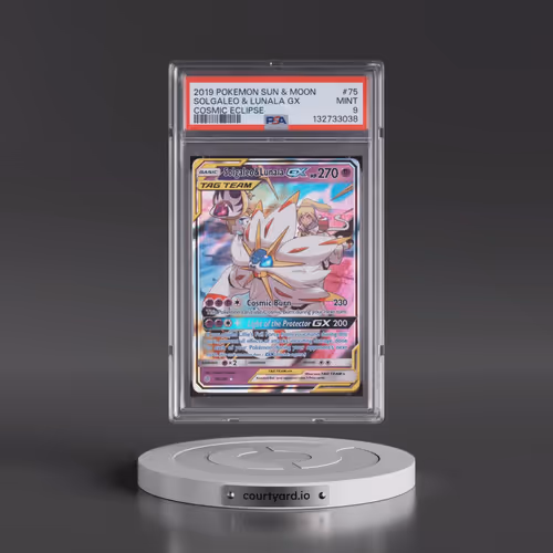 2019 Pokémon Sun & Moon Cosmic Eclipse #75 Solgaleo & Lunala GX - Holo (PSA 9 MINT)