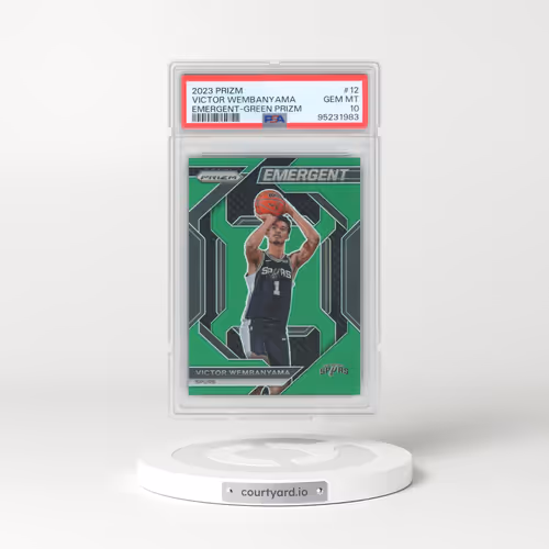 2023 Panini Prizm Emergent #12 Victor Wembanyama - Green Prizm (PSA 10 GEM MINT)