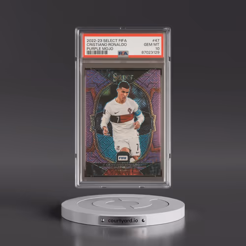 2022 Panini Select FIFA #47 Cristiano Ronaldo - Purple Mojo (PSA 10 GEM MINT)