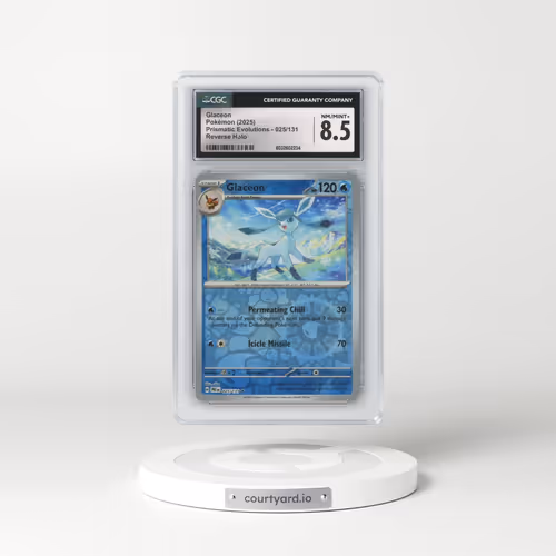 2025 Prismatic Evolutions - PRE EN #025/131 Glaceon - Reverse Holo (CGC 8.5 NM-MT+)