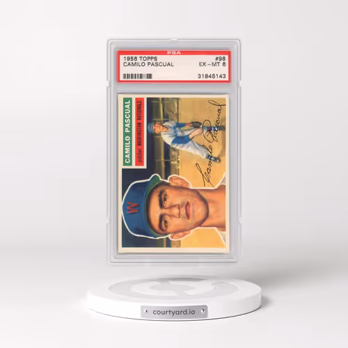 1956 Topps #98 Camilo Pascual - White Back (PSA 6 EX-MT)