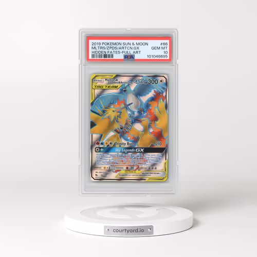 2019 Pokémon Sun & Moon Hidden Fates #66 Moltres & Zapdos & Articuno GX - Holo Full Art (PSA 10 GEM MINT)