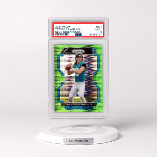 2021 Panini Prizm #331 Trevor Lawrence - Neon Green Pulsar (PSA 9 MINT)