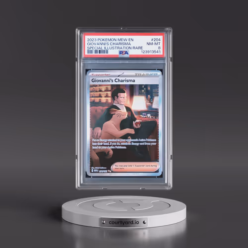 2023 Pokémon Mew EN-151 #204 Giovanni's Charisma - Special Illustration Rare (PSA 8 NM-MT)