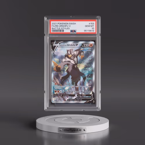 2021 Pokémon Sword & Shield Battle Styles #153 Rapid Strike Urshifu V - Holo Full Art (PSA 10 GEM MI