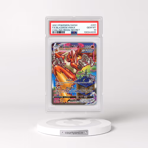 2021 Pokémon Sword & Shield Chilling Reign #201 Blaziken Vmax - Full Art Secret (PSA 10 GEM MINT)