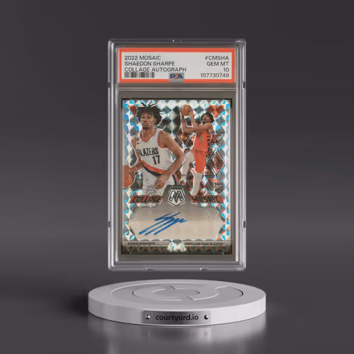 2022 Panini Mosaic Collage Autographs Mosaic #CMSHA Shaedon Sharpe (PSA 10 GEM MINT)