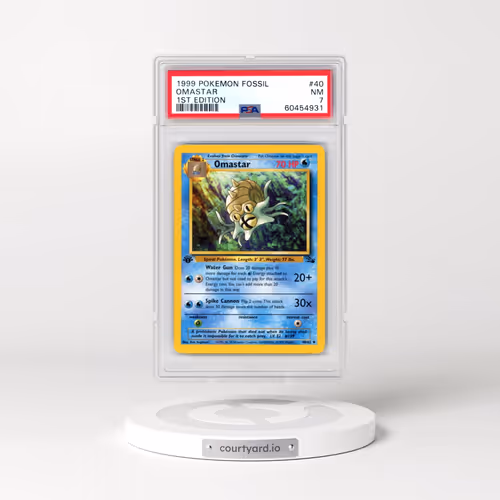 1999 Pokémon Fossil #40 Omastar - 1st Edition (PSA 7 NM)