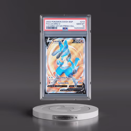 2022 Pokémon Swsh Black Star Promo #213 Lucario V - Holo Full Art Lucario Vstar Premium Collection (
