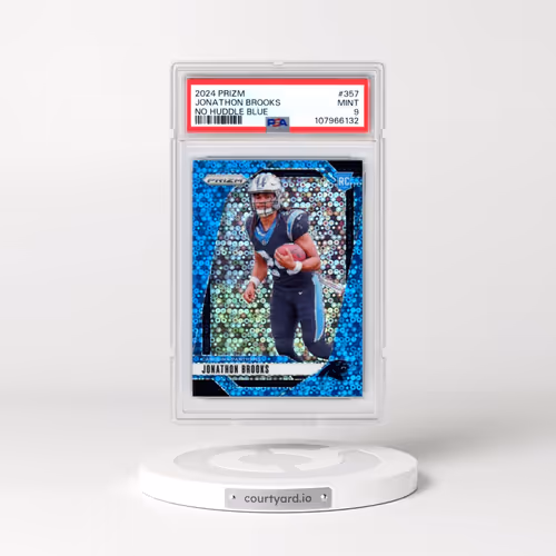2024 Panini Prizm #357 Jonathon Brooks - No Huddle Blue (PSA 9 MINT)