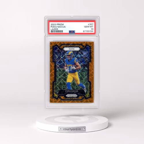 2023 Panini Prizm #357 Puka Nacua - Lazer Prizm (PSA 10 GEM MINT)