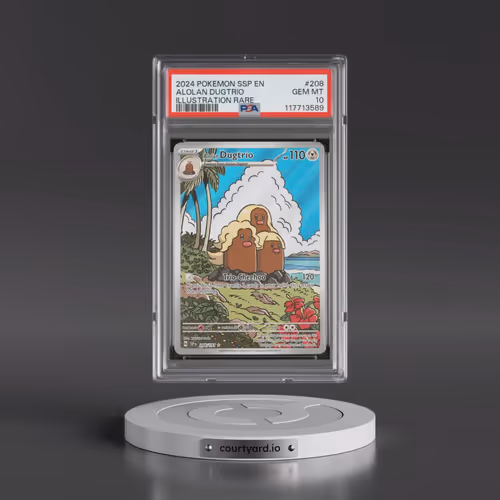 2024 Pokémon Ssp EN-Surging Sparks #208 Alolan Dugtrio - Illustration Rare (PSA 10 GEM MINT)