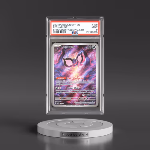 2024 Pokémon Svp EN-SV Black Star Promo #129 Pecharunt - Shrouded Fable Pokemon Center Elite Trainer Box (PSA 9 MINT)