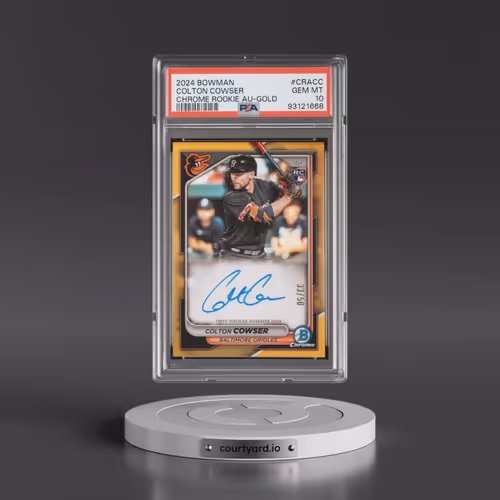 2024 Bowman Chrome Rookie Autographs #CRACC Colton Cowser - Gold Refractor (PSA 10 GEM MINT)