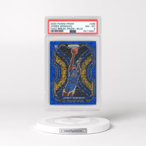 2020 Panini Prizm #268 James Wiseman - Fast Break Prizm-Blue (PSA 8 NM-MT)