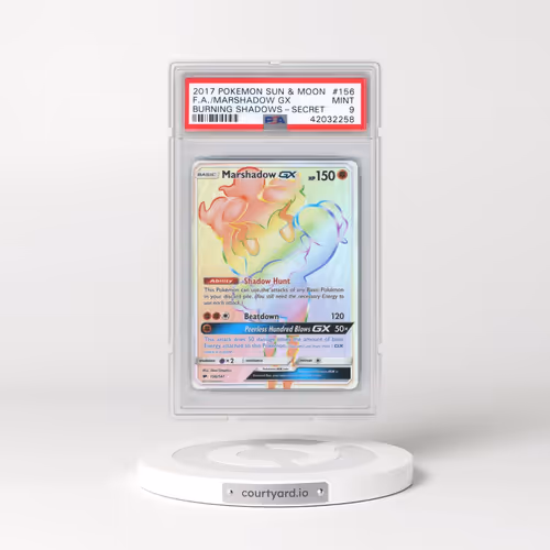 2017 Pokémon Sun & Moon Burning Shadows #156 Marshadow GX - Holo Full Art Secret (PSA 9 MINT)