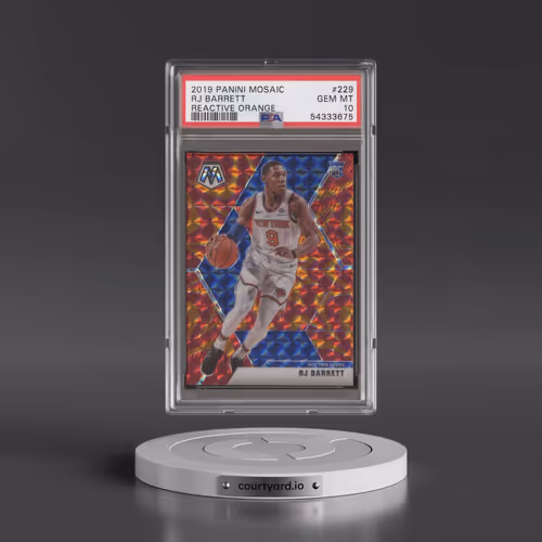 2019 Panini Mosaic #229 RJ Barrett - Reactive Orange (PSA 10 GEM MINT)