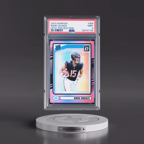 2024 Panini Donruss #309 Rome Odunze - Optic Preview-Pink (PSA 9 MINT)